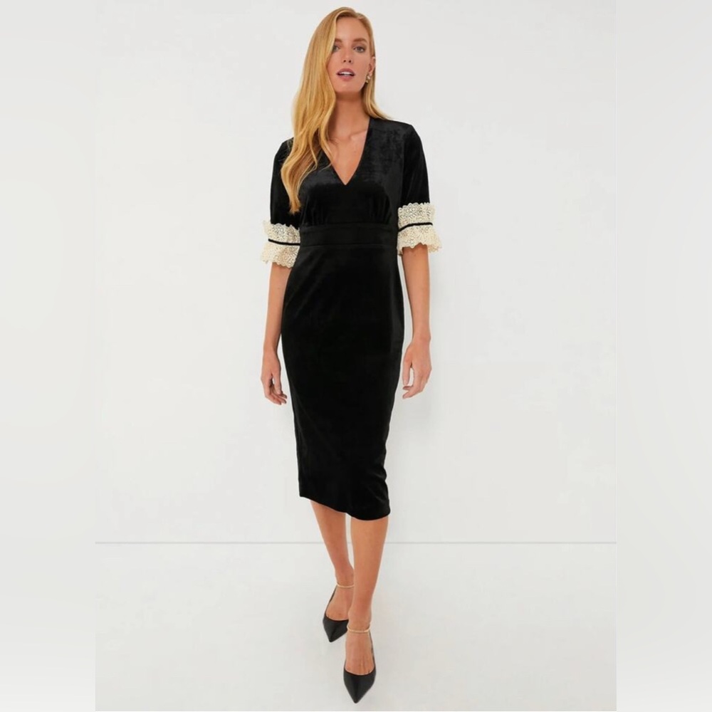 Tuckernuck Black Velvet Odette Midi Dress